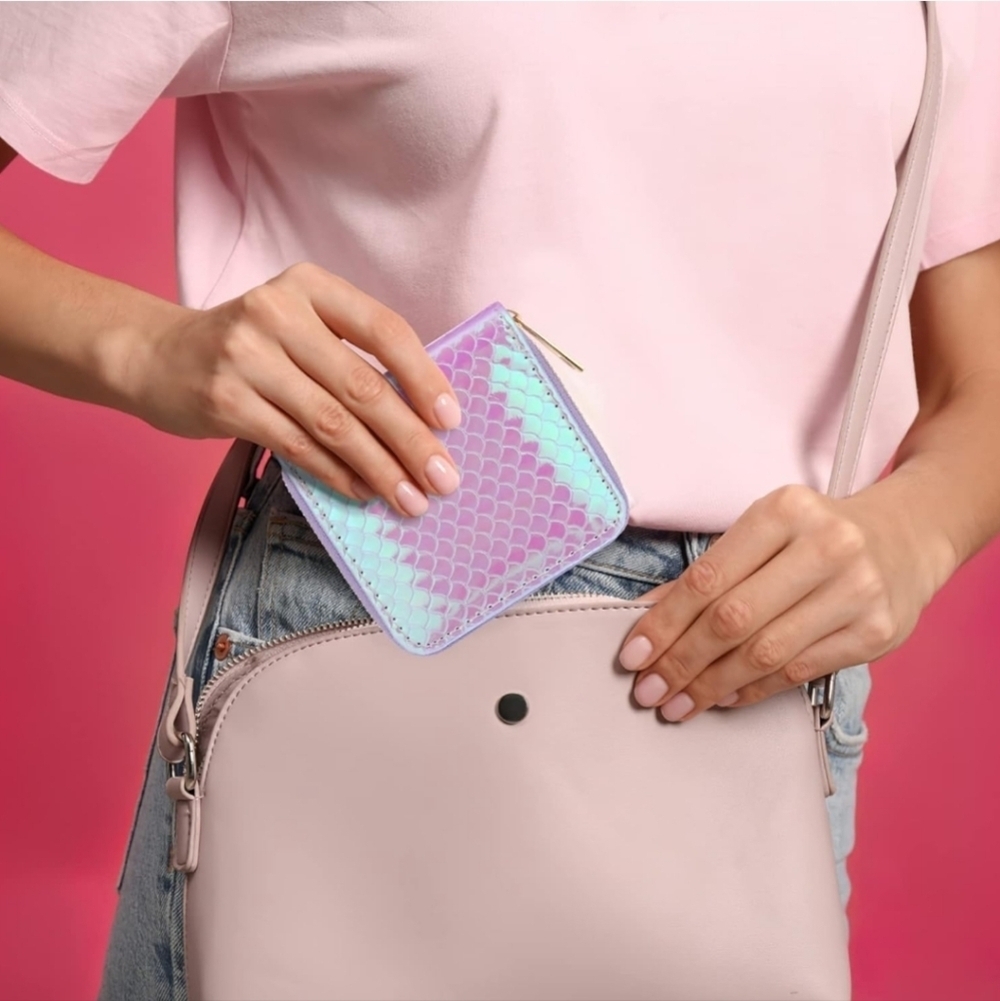 Holographic Mermaid Scale Wallet